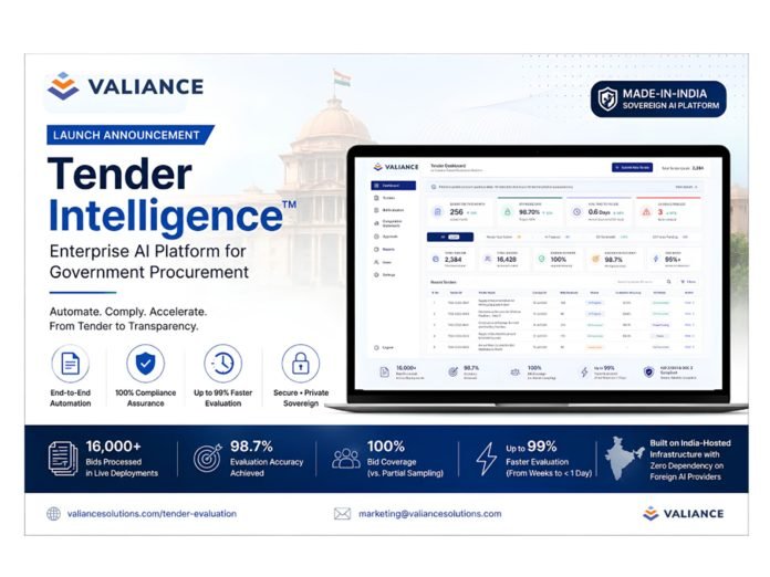 Valiance Solutions Launches Tender Intelligence, an Enterprise SaaS for Government Procurement